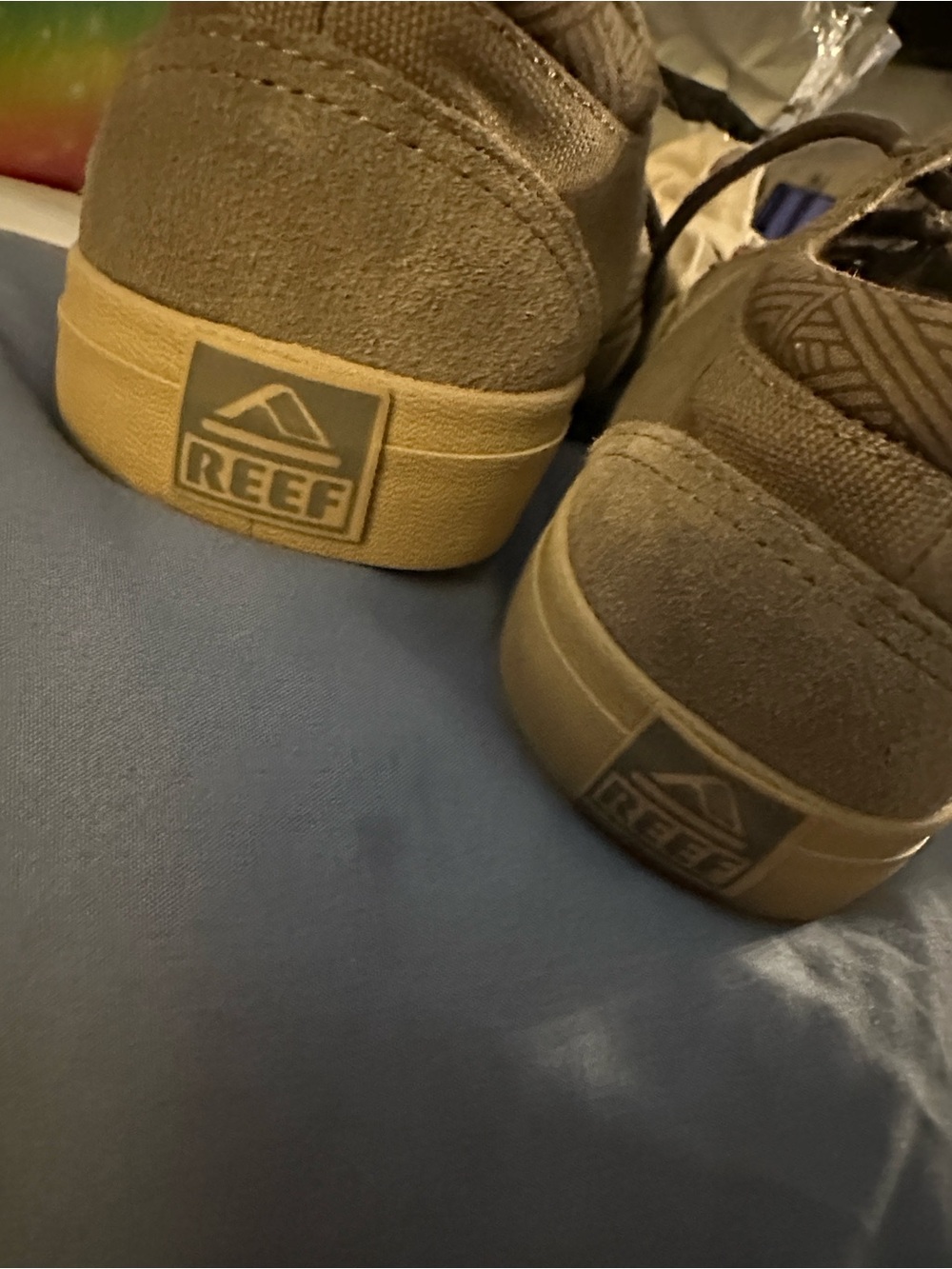 Reef Men's Canvas Lace-Up Shoes in Taupe and Cream